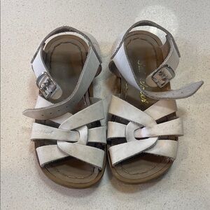 Salt Water Sandals by Hoy White Leather Kids Strappy Sandals